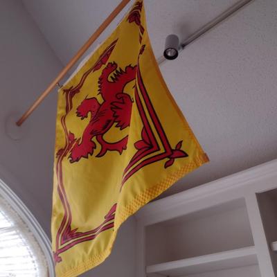 Scottish Flag with Wooden Pole