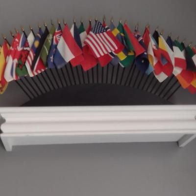 International Mini Flags in 35 Hole Desk Stand