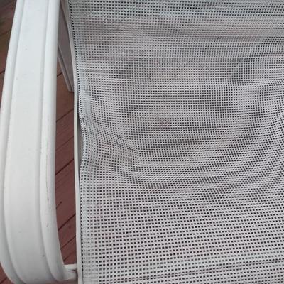 Metal Framed Patio Chairs with Fabric Mesh Seats Two Swivel and Two Stationary