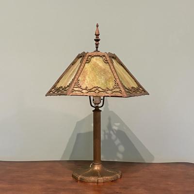 Art Nouveau Slag Glass Table Lamp (EC-SF)