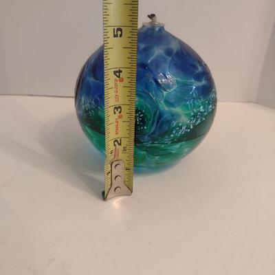 Art Crackle Glass Tabletop Lantern