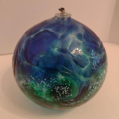 Art Crackle Glass Tabletop Lantern