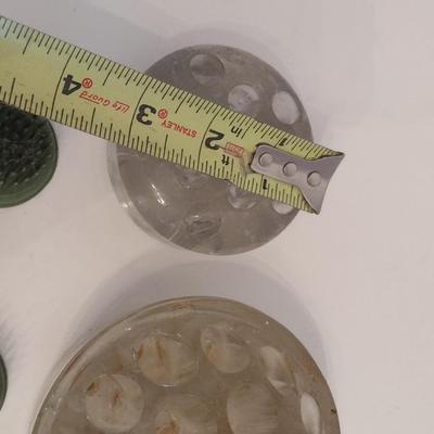 Assortment of Vintage Glass and Cast Metal Flower Arrangement Frogs