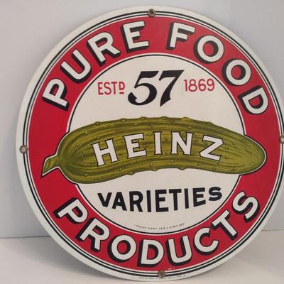 Heinz 57 Pure Food Products Reproduction Ande Rooney Porcelain Advertising Sign