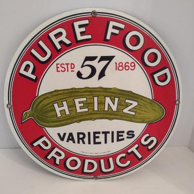 Heinz 57 Pure Food Products Reproduction Ande Rooney Porcelain Advertising Sign