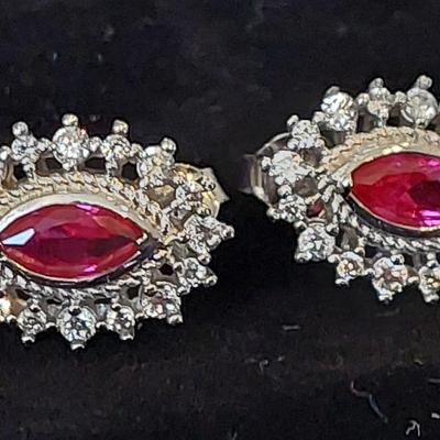 Lab Grown Ruby Earrings