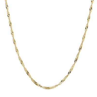 Everlasting Gold 10k Solid Singapore Chain Necklace