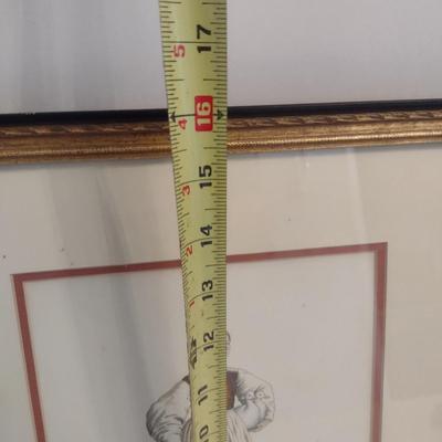 Framed Hand Colored Print "Peasant Woman of France by Chevignard