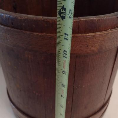 Antique Oak Slat Firkin Bucket