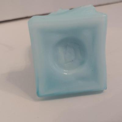 Pair of Rare Degenhart Yellow Uranium Glass and Blue Glass Owls