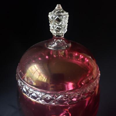 R&B Candlesticks, St. Regis Pot and Ruby Stained Apothecary Jar (D-KD)