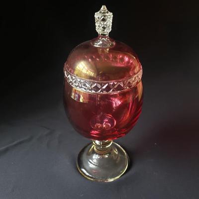 R&B Candlesticks, St. Regis Pot and Ruby Stained Apothecary Jar (D-KD)