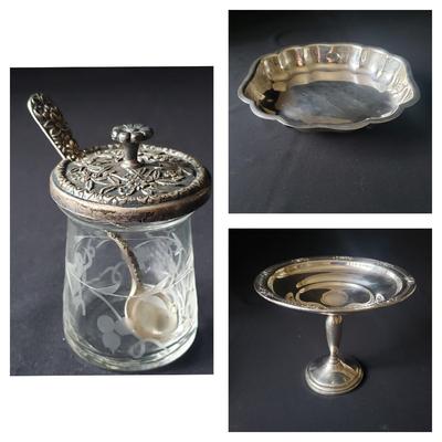 Sterling Candy Dish, Bowl and Jam Jar (KN-KD)