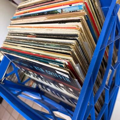 Crate of vinyls