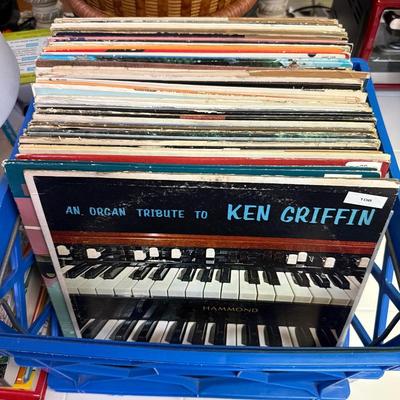Crate of vinyls