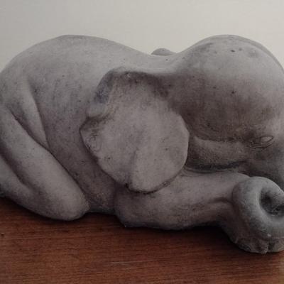 Vintage Concrete Elephant Statuette Made in England