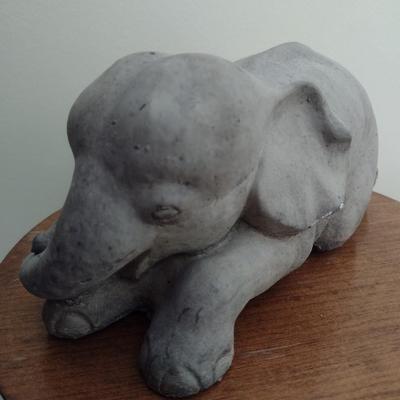 Vintage Concrete Elephant Statuette Made in England