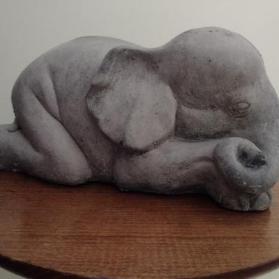 Vintage Concrete Elephant Statuette Made in England