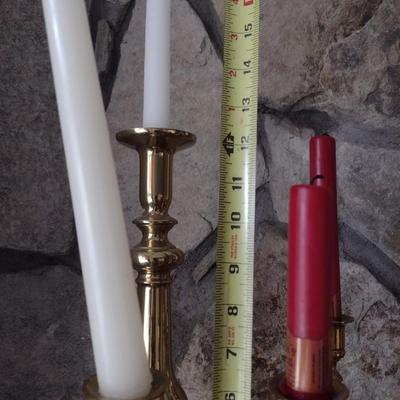 Assortment of Brass Candlestick Holders Various Sizes