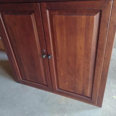 Bob Timberlake Cherry Wood Finish Two Piece Armoire and Media Cabinet with Added Granite Slab Topper