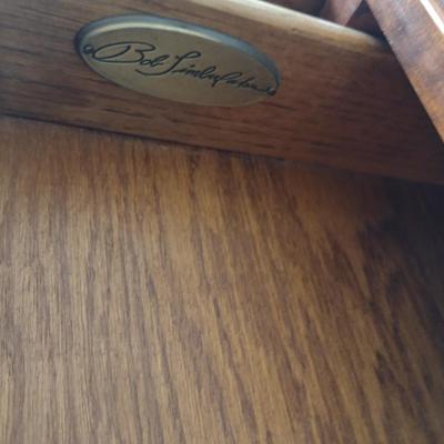 Bob Timberlake Cherry Wood Finish Two Piece Armoire and Media Cabinet with Added Granite Slab Topper