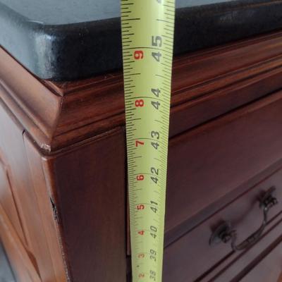 Bob Timberlake Cherry Wood Finish Two Piece Armoire and Media Cabinet with Added Granite Slab Topper