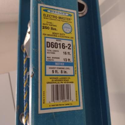 Werner Electro-Master 250lb Capacity 16' Extension Ladder