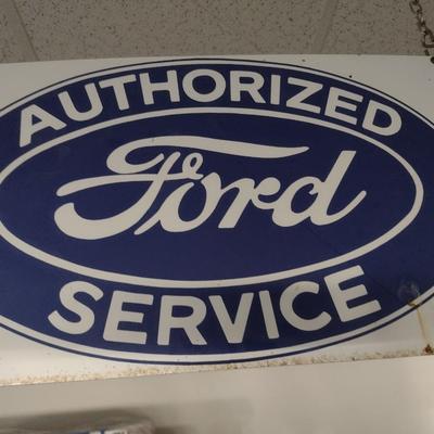 Vintage Ford Service Center Ande Rooney Porcelain Sign