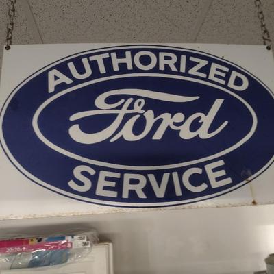 Vintage Ford Service Center Ande Rooney Porcelain Sign