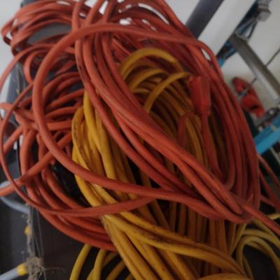Collection of Extension Cords Various Lengths and Gauges