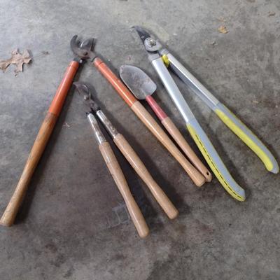 Assorted Garden Pruners and Tools
