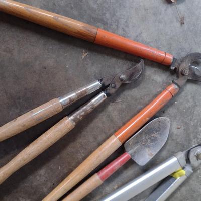 Assorted Garden Pruners and Tools