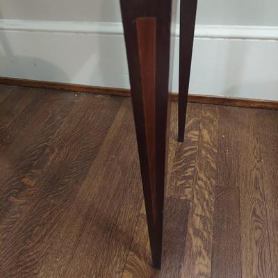 Antique Wood Inlay Vanity w/ Cane Seat Chair (B1-BBL)