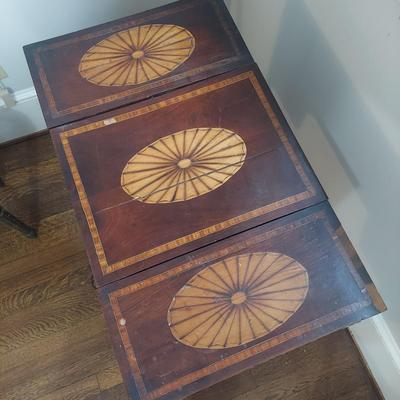 Antique Wood Inlay Vanity w/ Cane Seat Chair (B1-BBL)