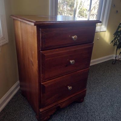 Wooden Three Drawer Side Table