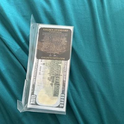 Donald Trump Hand Signed Autographed Novelty $100 Bill W/COA.