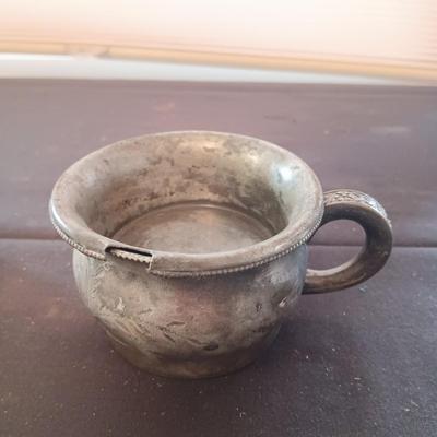 UNION PACIFIC RAILROAD TEAPOT, PLATED CUP WITH INSERT AND TRAIN WHISTLE