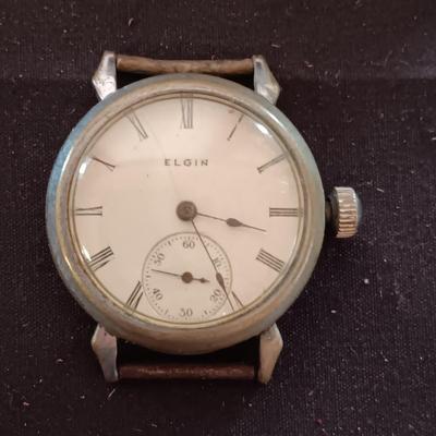 OLD ELGIN AND BULOVA WATCHES FOR PARTS OR REPAIR AND A BELT BUCKLE
