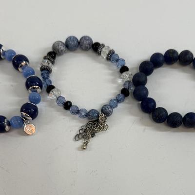 Sale Photo Thumbnail #29: 3 stretch-style bracelets, good condition. See photos for details.