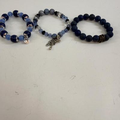 Sale Photo Thumbnail #28: 3 stretch-style bracelets, good condition. See photos for details.