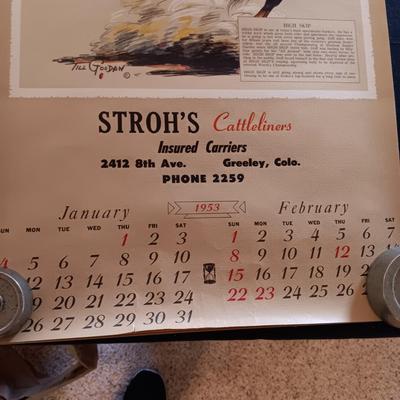 1953 CALENDAR AND OLD PAPERS