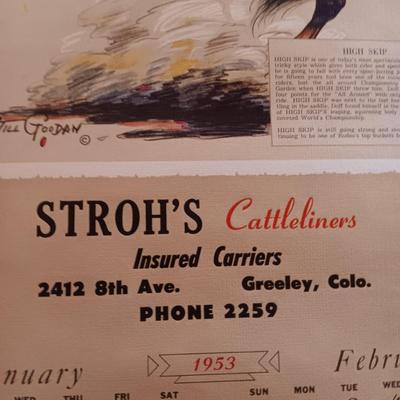 1953 CALENDAR AND OLD PAPERS