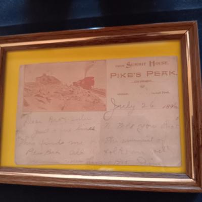 1896 PIKE'S PEAK POSTCARD, PLATTEVILLE CO MAIN STREET POSTCARD & 1914 PHOTO PLUS JUMELLE PARIS BINOCULARS