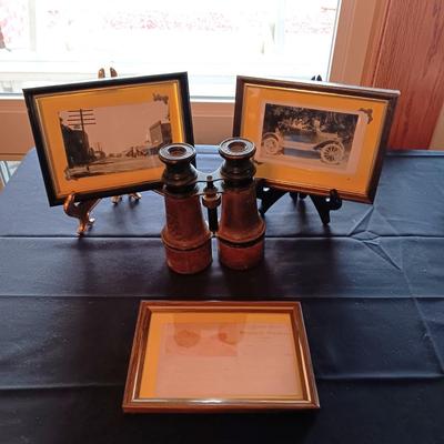 1896 PIKE'S PEAK POSTCARD, PLATTEVILLE CO MAIN STREET POSTCARD & 1914 PHOTO PLUS JUMELLE PARIS BINOCULARS