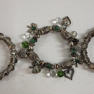 Sale Photo Thumbnail #34: Lot of 3 bracelets, all in good condition.