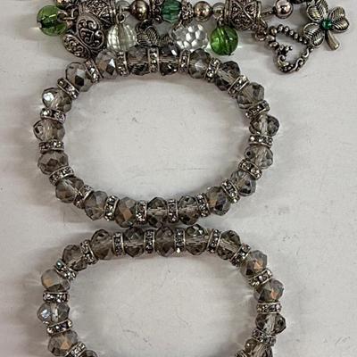 Sale Photo Thumbnail #33: Lot of 3 bracelets, all in good condition.