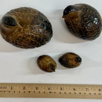 Sale Photo Thumbnail #56: Otagiri Japan ceramic quail figurines, parents & baby birds. Good condition.