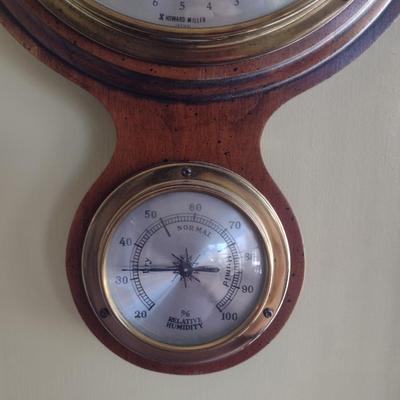 Vintage Howard Miller Banjo Style Wall Weather Station- Thermometer, Barometer, Hygrometer