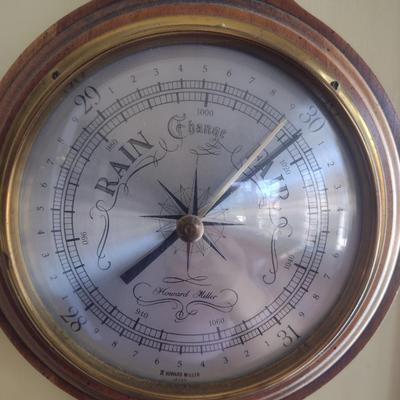 Vintage Howard Miller Banjo Style Wall Weather Station- Thermometer, Barometer, Hygrometer