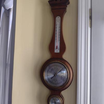 Vintage Howard Miller Banjo Style Wall Weather Station- Thermometer, Barometer, Hygrometer